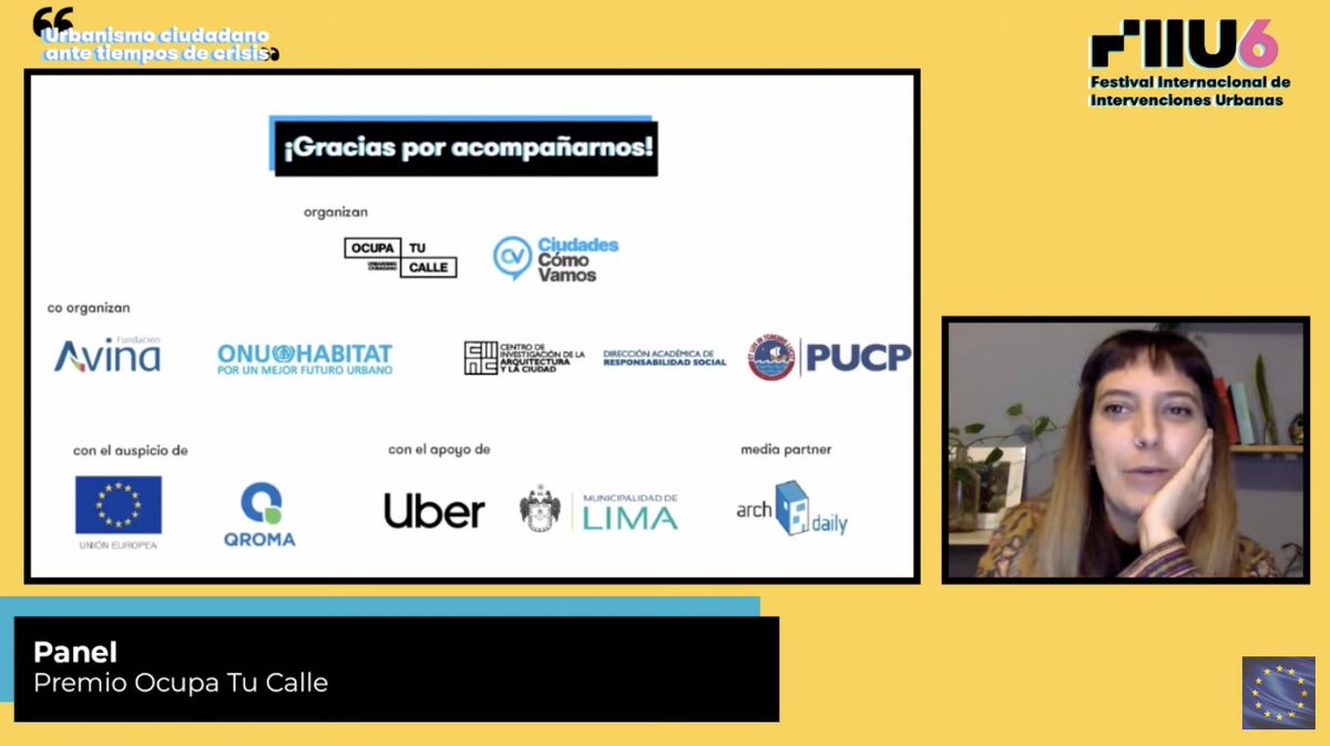 UEenPeru's tweet photo. Gracias @OcupatuCalle por habernos hecho parte del Festival Internacional de Intervenciones Urbanas #FIIU6 de este año. Han sido 3 días de muchísimo diálogo y aprendizaje en torno al #UrbanismoCiudadano ¡Seguiremos impulsando un uso sostenible de las ciudades! https://t.co/zxlByAyDDy