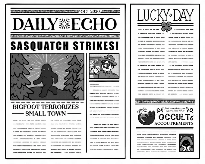 I forgot I never posted this - I made a fake newspaper for my MOTW campaign 👹 