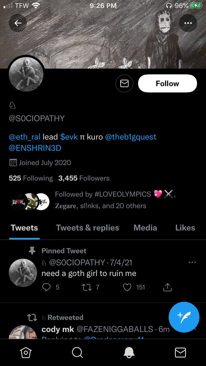 FAZENIGGABALLS's tweet photo. @S0CIOPATHY @Brodascrazy41 @ENSHRIN3D @twituseraztxc @jack @Twitter @TwitterSupport @Funnybird23 edgy ass nigga + kankan better 🤡 https://t.co/fgczVcatGG