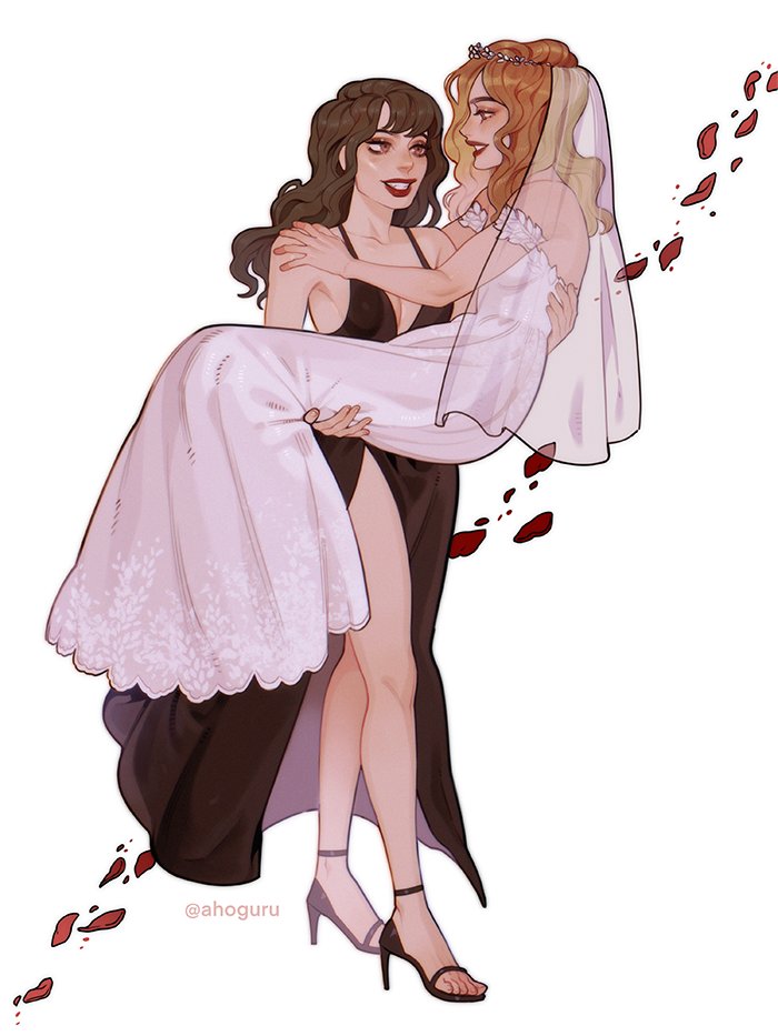 GirlVillains's tweet photo. Happy 7th @carmillaseries Anniversary!!!~

Since y'all wouldn't give me a Hollstein wedding, I commissioned the TALENTED @ahageao to make my dreams come true xD  

Thanks to the little webseries that could for changing my life &amp; for introducing me to so many wonderful people💖 https://t.co/yPYsOidCcC