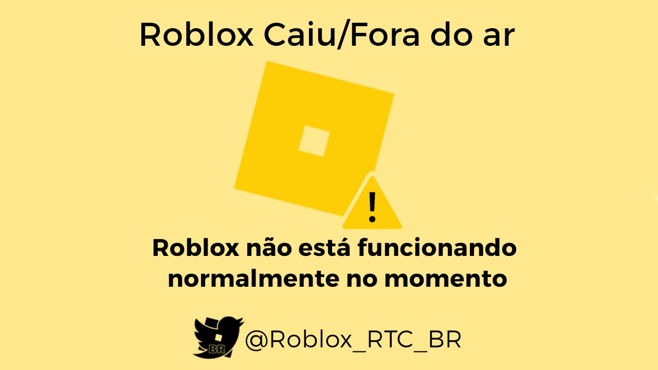 RTC em português  on X: 📉 ROBLOX CAIU: Muitos usuários estão reportando  problemas com o Roblox não funcionar, sim, ele caiu. Quando o jogo estiver  de volta por completo, atualizaremos vocês.