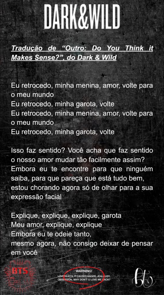 BTS TRADUÇÕES 🤍 on X: 🎼 Tradução de Embarrassed, do Dark