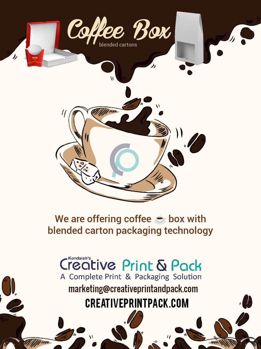 cppindia's tweet photo. Introducing #coffeebox with blended carton packaging technology.
Drop inquiry here:- marketing@creativeprintpack.com
#coffee #coffeepackaging #packagingdesign #packaging #printing #creativeprintandpack #thinkbeyondcreativity #unboxyouridea #creativity #dieline #monocartons https://t.co/X157HdAVjq