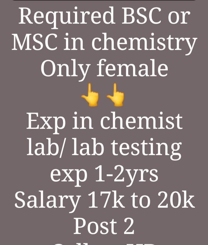 SushilWankhed86's tweet photo. #Nowhiring 20/08/2021
Cont 9325099904
#Nagpur #Nagpurjobs #Vidarbha #Vidarbhajobs #PuneJobs #PUNE
Join Telegram group -https://t.co/hdlzBbMkVD
#Freshers #EngineeringJobs #ChemicalEngineer #Polymerengineer #ResearchAssociate #WorldPhotographyday #HumanatarianDay #SSR #BTS https://t.co/NYYjEgI97m