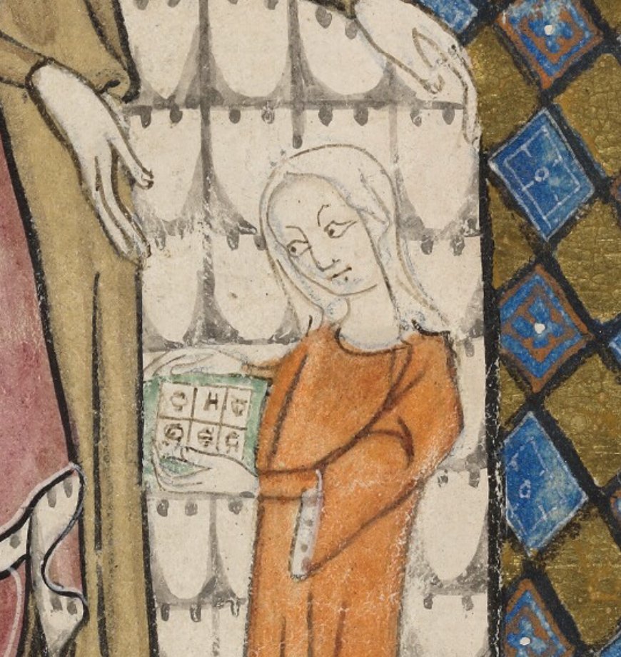 Mary learning her ABCs #medievaltwitter #literacy #EducateWomen 
Bodleian Library MS. Douce 231