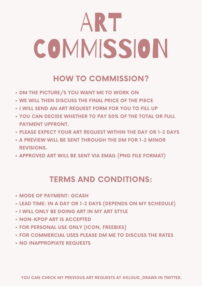 kloud_cart's tweet photo. ART COMMISSION OPEN 💌

Hi, im open for commissions please read everything below and DM me for a slot! 

Visit #kloud_draws if you want to see my previous artworks.☁️ https://t.co/mlS0SzIUpG