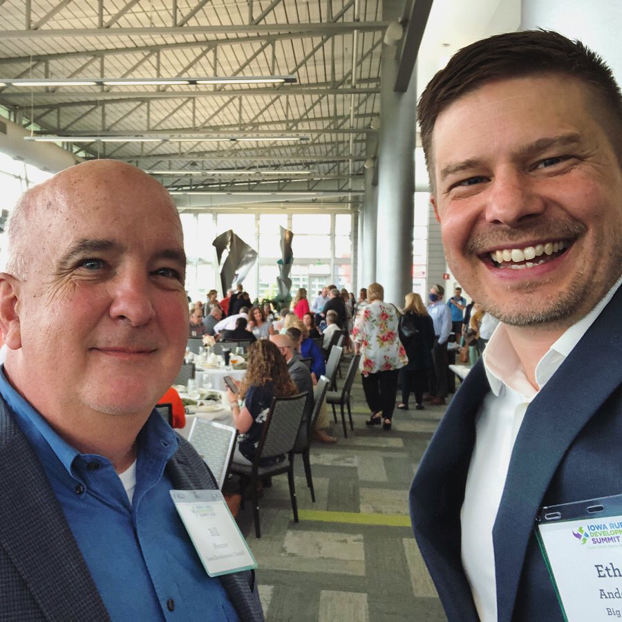 bigimprint's tweet photo. Always a pleasure working with Bill Menner! Happy to join a panel of experts today at the Iowa Rural Development Council summit to discuss communications for communities. https://t.co/8mGX4J3LBs