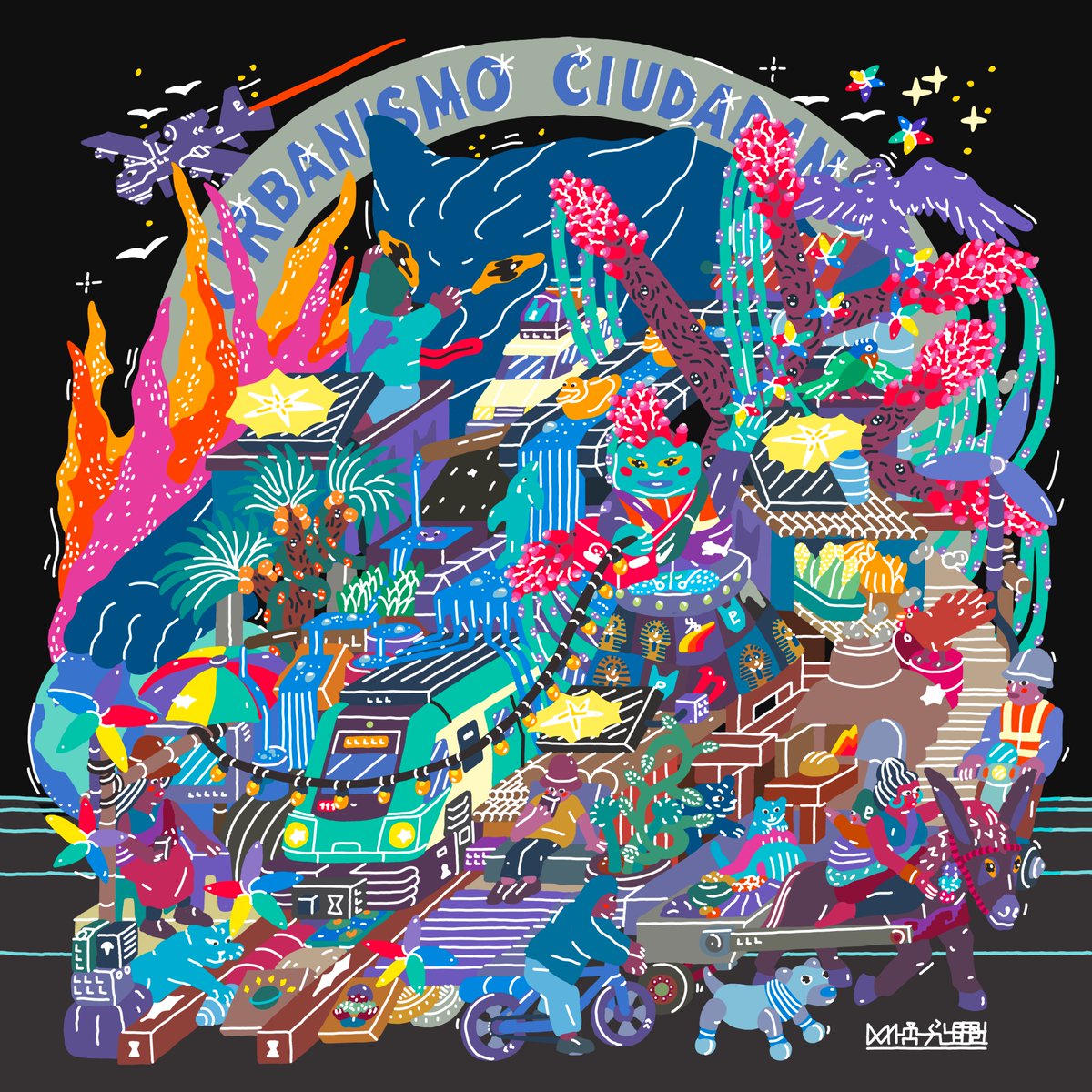 OcupaTuCalle's tweet photo. En el marco del #FIIU6 convocamos a Alexandre Cornet, Shila Acosta, Punkzic, Jimbo Marcelo, Amapolay y a Roberto Perede para que comuniquen con su arte el concepto del Urbanismo Ciudadano. Aquí les dejamos la galería (parte 1) https://t.co/qOLWSXZZOZ