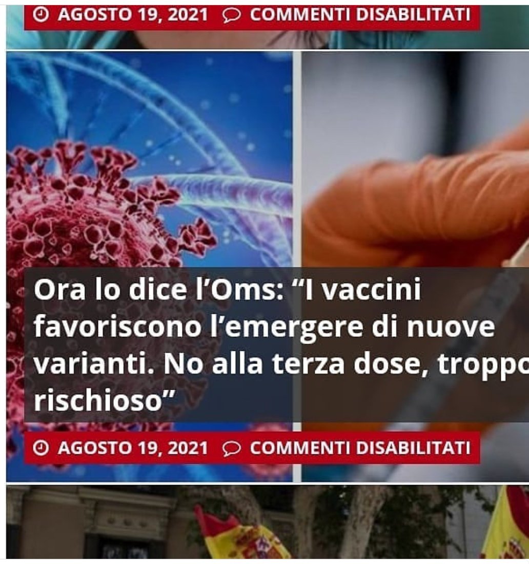 Ed anche l'OMS si è svegliato!