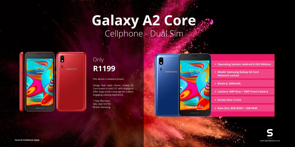 Become an iSpani Merchant and make at least R4000 per month or more, commission.

To start, download the iSpani App and complete the Galaxy A2 Core campaign.

Share and Like to STAND A CHANCE TO WIN R100 AIRTIME! 

Like 💙
Retweet 🔁
Comment 🗨️

#iSpani
#R75
#VaccineRollOutSA