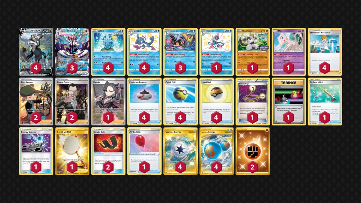 BasedKans's tweet photo. I won @LeBui18's ICE TRAE 3 with Rapid Strike! Capture was cracked, Scoop Up Net I'm still iffy on but it let me have an easier time against Dhelmise. Kinda miss Octillery 😔. Marnie could probably be Erika's or some other situational draw supporter. https://t.co/6B8FgbNokP
