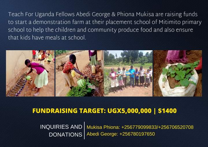 george_abedi's tweet photo. I and my co-fellow are raising funds to set up a demonstration farm in Mitimito Primary school to help children and community to produce enough food and ensure kids have their meals from school. Your support is highly appreciated. @TEACH4UG @TeachForAll @leko_mercy https://t.co/7Gs0RimhIs