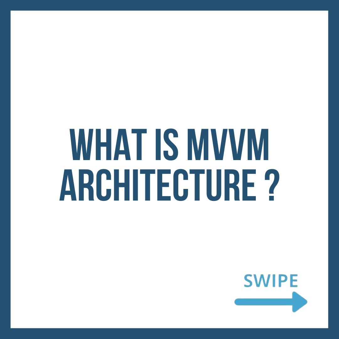 CodersArts's tweet image. Swipe to know- What is MVVM architecture? Advantages/Disadvantages of MVVM Architecture and more.
Read the full article: codersarts.com/post/mvvm-arch…
#programmingassignmenthelp #programmingassistance #codinghelp #assignmenthelp #codementorship #CapstoneProjects #codersarts #sofstack