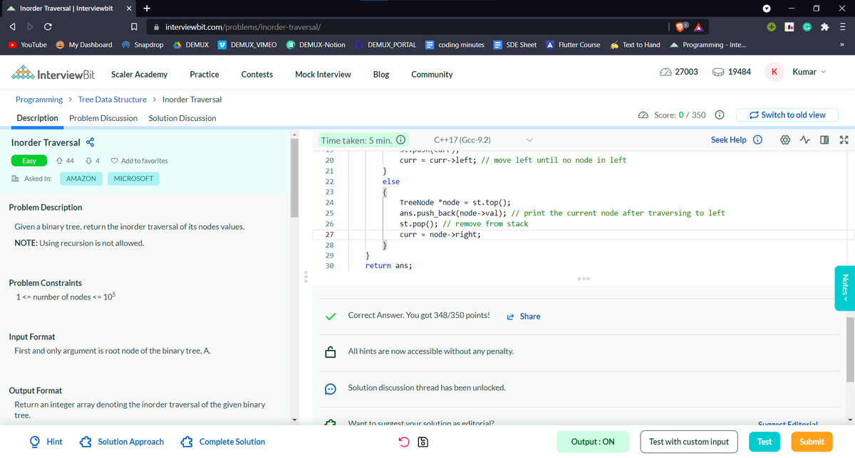 kmritunjay_'s tweet photo. Day 93/100 of #100DaysOfCode
Streak-91/100 of #100days_with_IB
#IB_coding_streak #scalerLearning #scaler100DoC
#codewithscaler
@scaler_official

@interview_bit https://t.co/cyCe459TaV