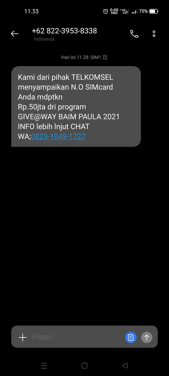 HandreMay's tweet photo. Hallo min @kemkominfo ,, ni tiap hari dapat sms kek beginian, tolong lah ditindak lanjuti.. https://t.co/exNcHwXGjy