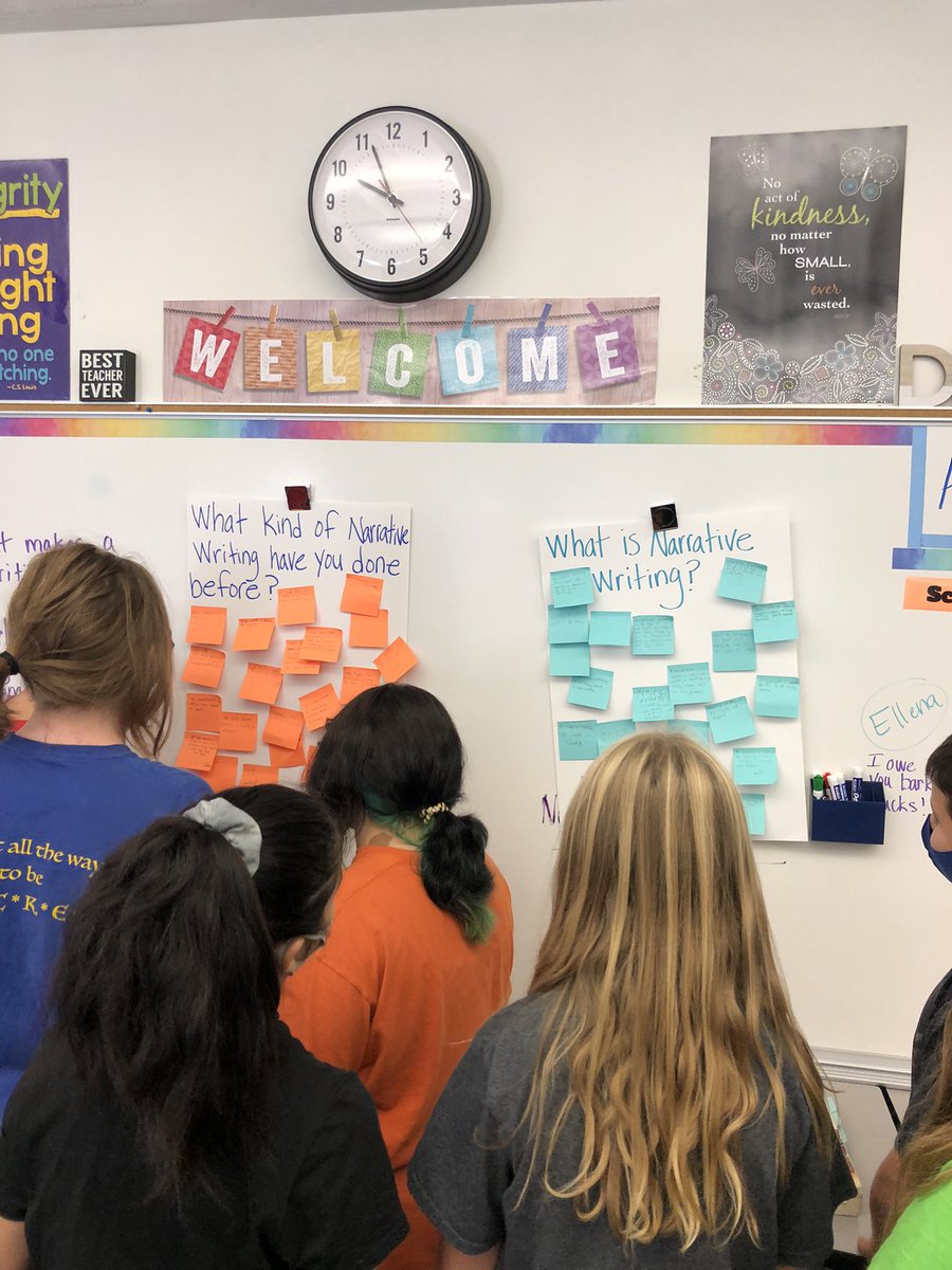 DyAnn_Donnell's tweet photo. What is narrative writing? Bulldogs sharing their thinking about narrative writing. #buljanpride https://t.co/tZupJzErE7