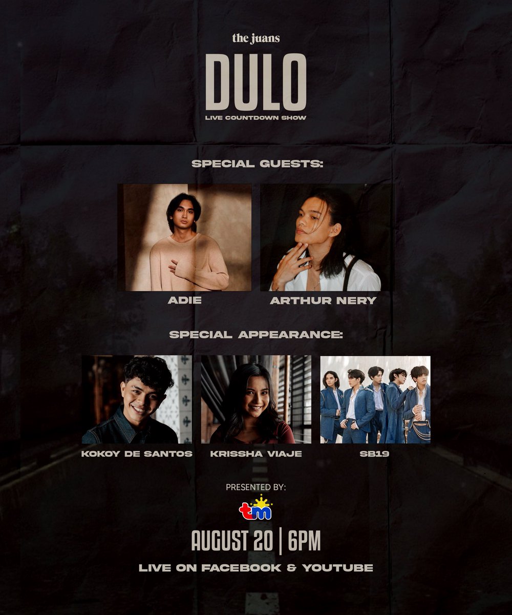 See you tonight at Dulo Live Countdown Show, 6pm live on facebook and YouTube! Kita kits! 🥳