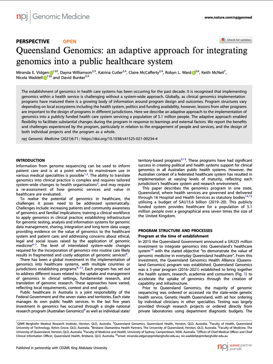 QLDgenomics (@qldgenomics) on Twitter photo For a comprehensive overview of the Queensland Genomics program and how it laid the foundation for genomics in Queensland's healthcare system, look no further than this publication with <a href="/SpringerNature/">Springer Nature</a> rdcu.be/cvxre For a comprehensive overview of the Queensland Genomics program and how it laid the foundation for genomics in Queensland's healthcare system, look no further than this publication with <a href="/SpringerNature/">Springer Nature</a> rdcu.be/cvxre