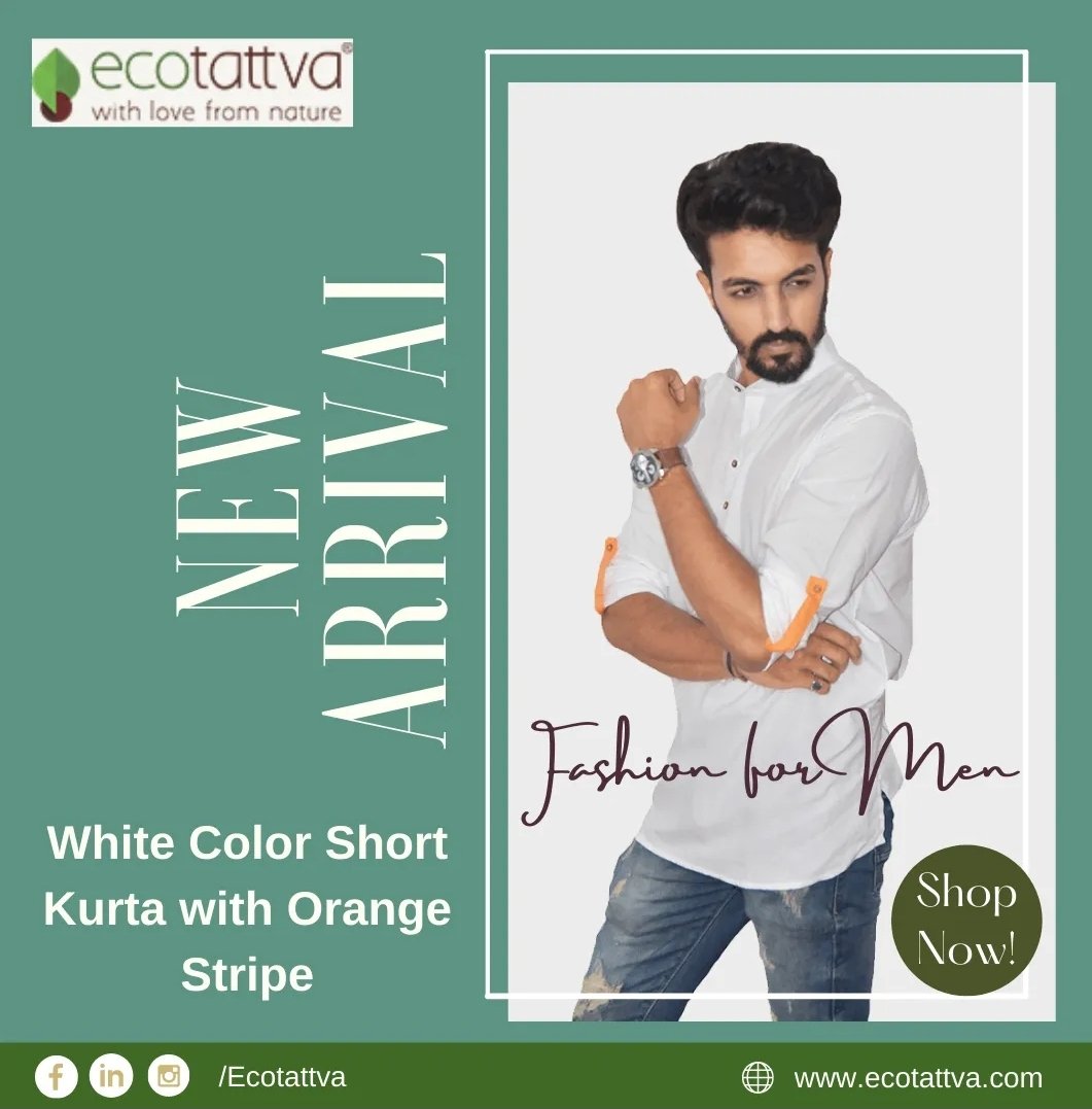 ecotattva's tweet photo. White Color Short Kurta with Orange Stripe
#Ecotattva #KhadiLongKurta #ShortKurtaDesigns #ShortKurtas #CottonKurtas #KhadiCotton #MensWear #MensFashion https://t.co/xtXXA85aXF