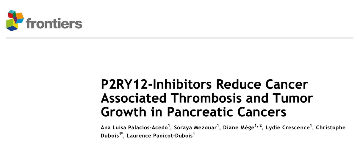 Congrats to Ana and all the team for our last paper on #thrombosisandCancer . The use of P2Y12 inhibitors in pancreatic cancer...Great Job Ana! we are so proud of you 😉 @PalaciosAcedo @ECarminita @LydieCrescence @Melanie_Langiu and... first figure using #nanolive🥳 @NanoLiveLtd