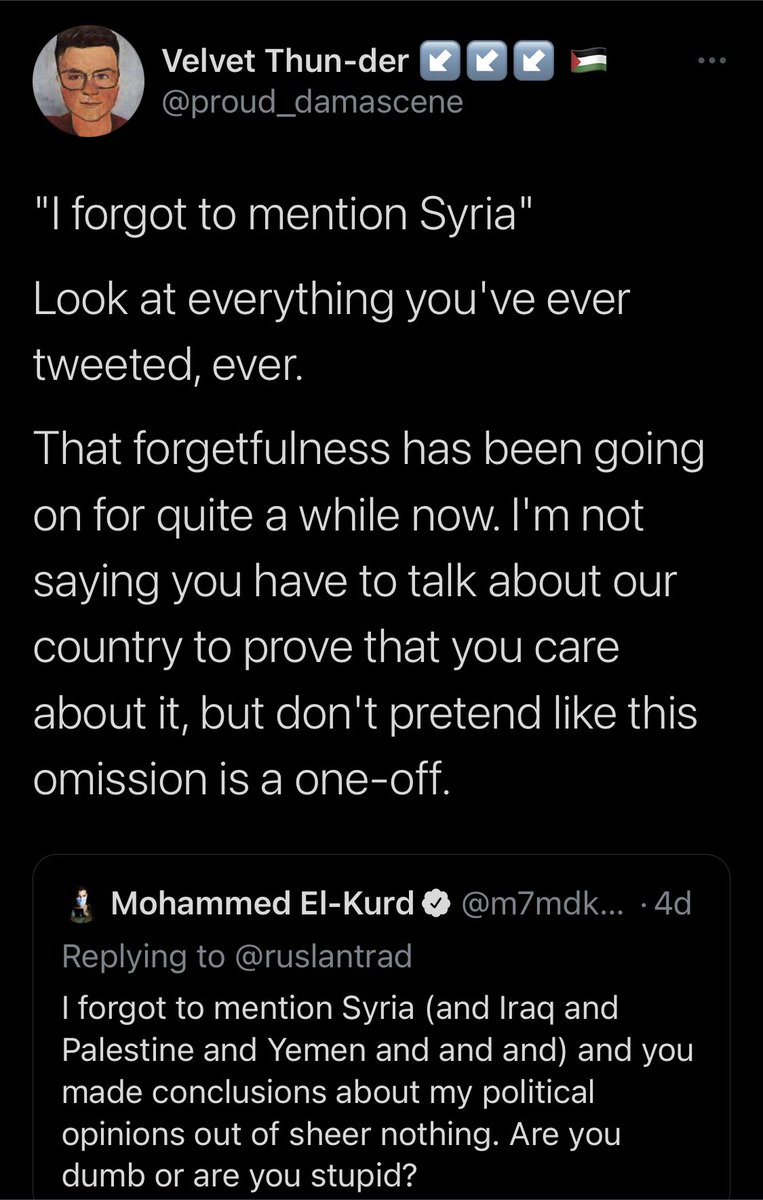 MaxBlumenthal's tweet photo. Revealing how these desperate trolls condition solidarity with Sheikh Jarrah on its residents advancing the Israeli position on Syria https://t.co/CxNXXWNDpC