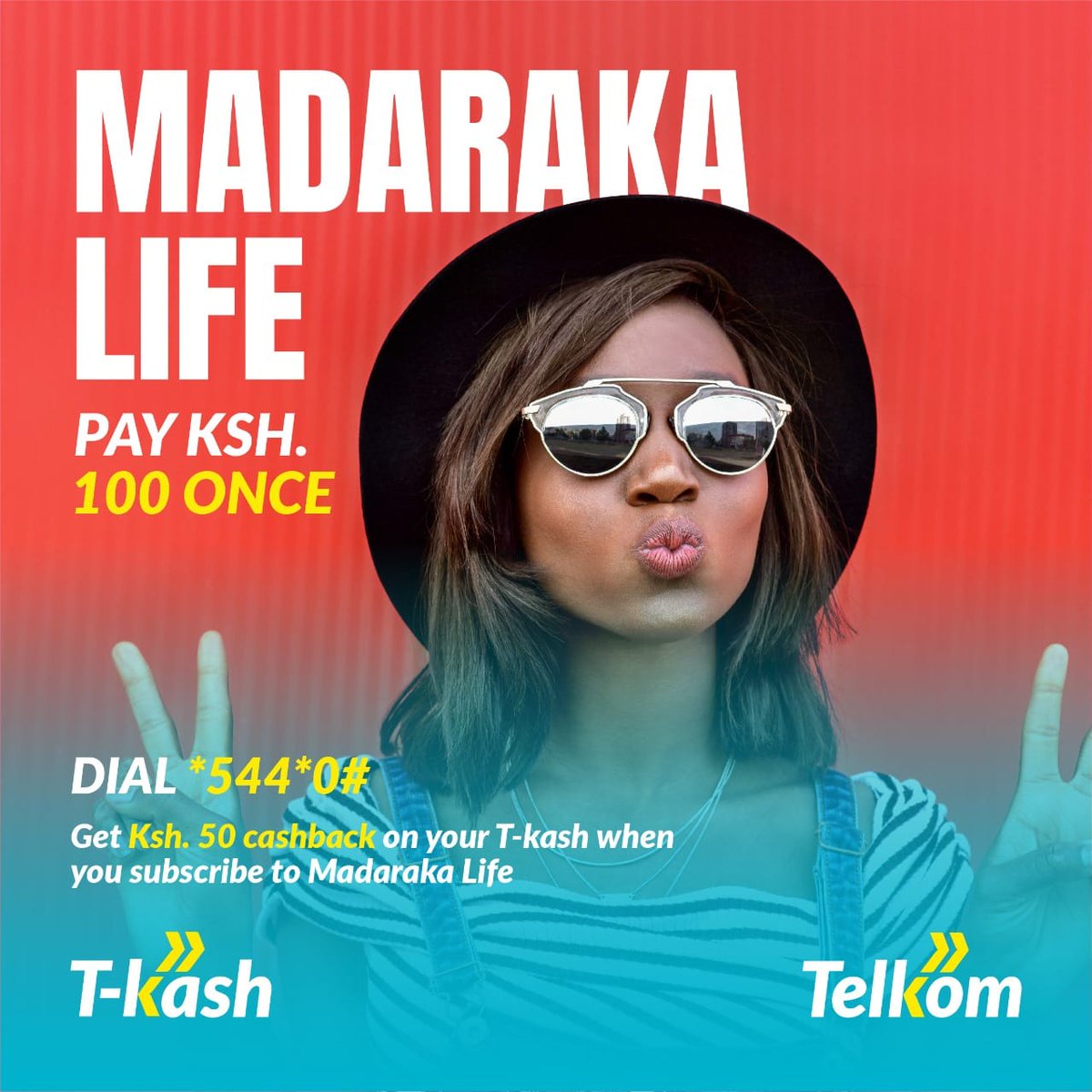Working from home? @TelkomKenya presents #MadarakaLife offer. All you need to do is visit a Telkom shop, register and activate T-kash. Top up your line with 100 bob or dial *444*58# #FreedomForLife @TelkomKenya