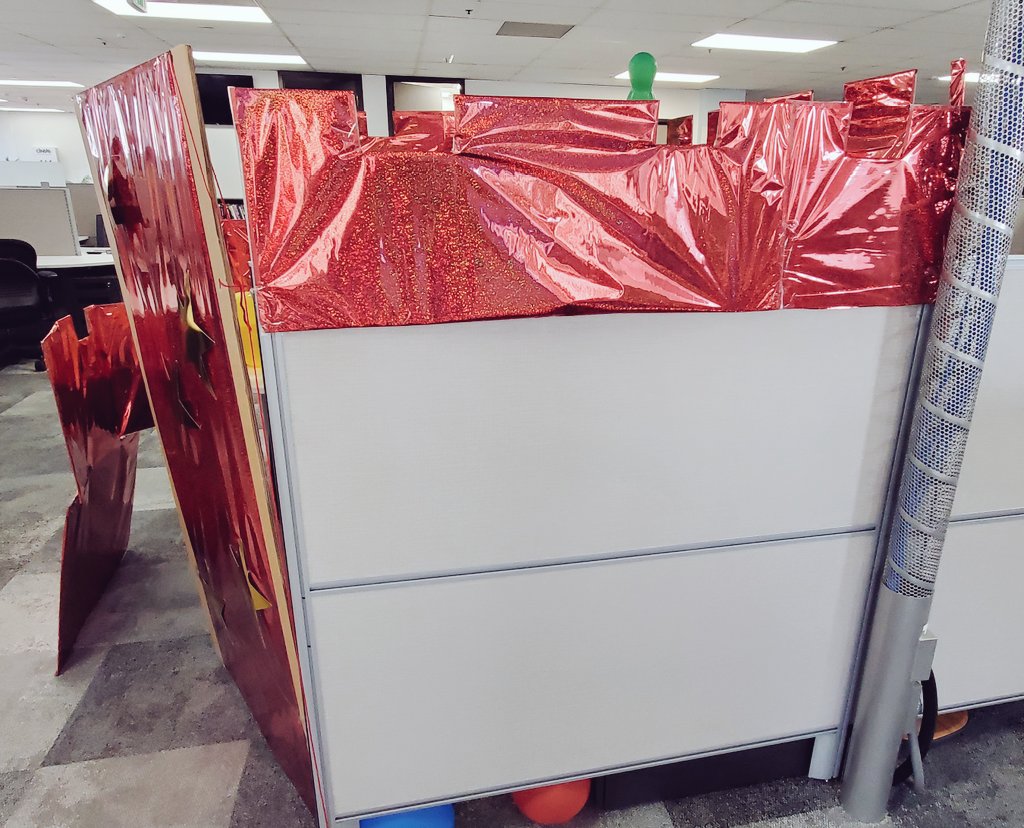 My desk was decorated for my promotion to director.