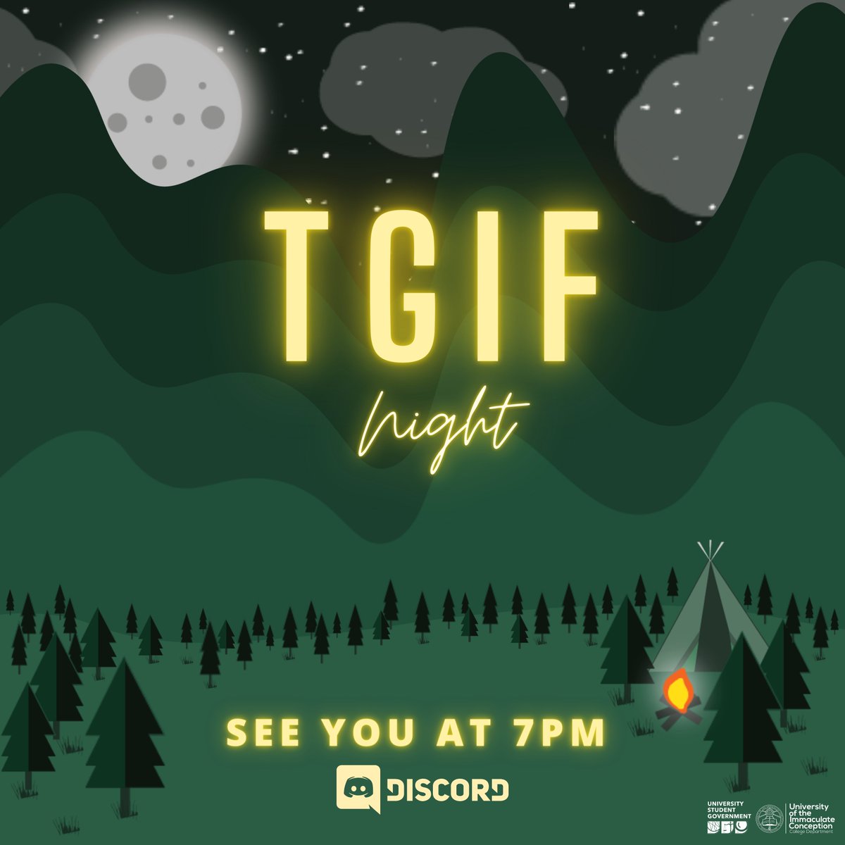 usguic's tweet photo. See you again later for the #TGIFNight Ignacian Marians!
How was your first TGIF Night experience? ๐ค We hope you had a great time! Come hang out with us again tonight at 7PM via Discord.
Students who are not members yet may approach their college officers ๐
#TGIFNight https://t.co/Yrh5l2eHVs