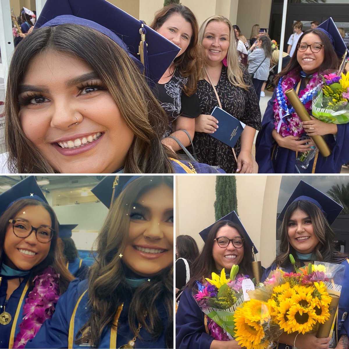 My AVID tutors 🤩 first generation college grads, graduated with their Master's in Education today🎉I am so proud of them, they are both former AVID students themselves 💙🐾wonderful role models for our students.