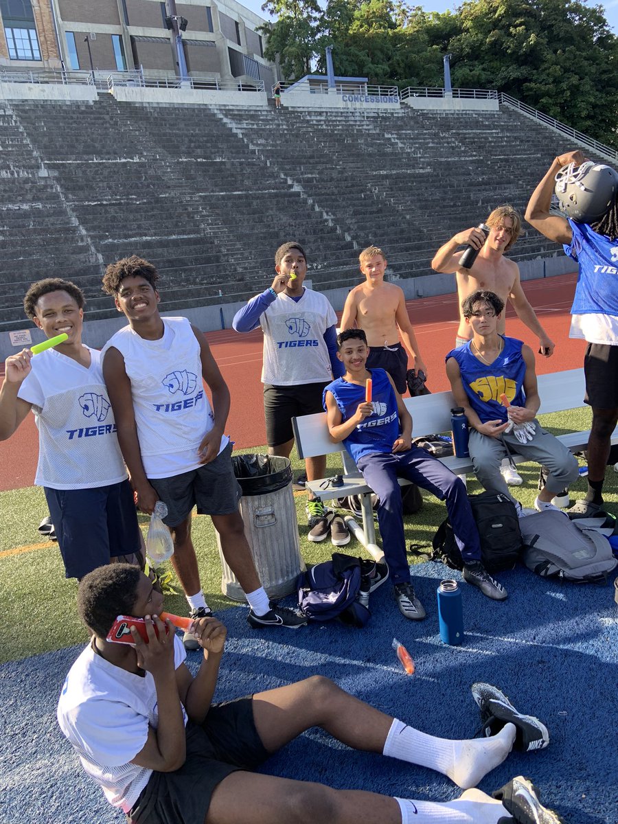 Who said Football and popsicles don’t go together! #TigerUp #FallCamp