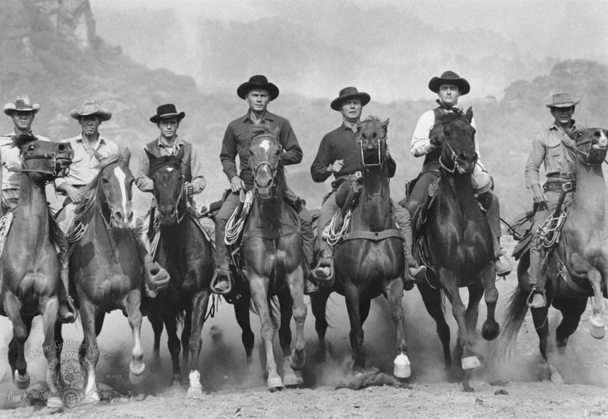 JamesHCoburn's tweet photo. James Coburn, Charles Bronson, Steve McQueen, Yul Brynner, Robert Vaughn, Horst Buchholz, and Brad Dexter in THE MAGNIFICENT SEVEN (1960)
#JamesCoburn #CharlesBronson #SteveMcQueen #YulBrenner #RobertVaughn #HorstBuchholz #BradDexter #TheMagnificentSeven #MGMFilms https://t.co/Z32tuyEeA0