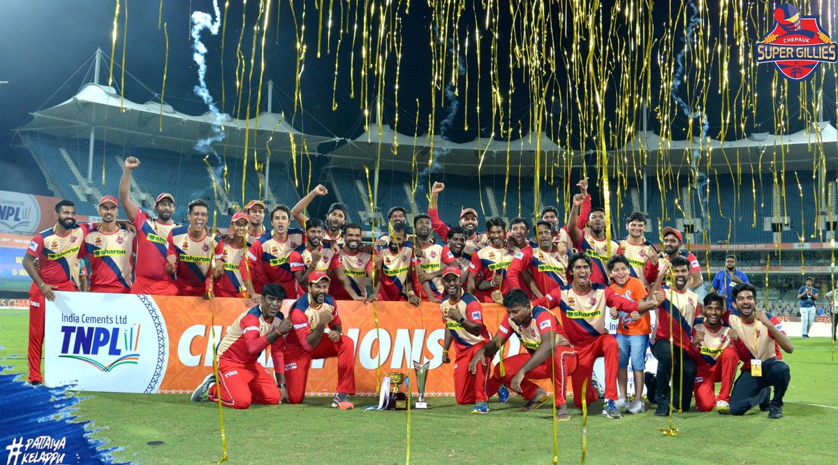 supergillies's tweet photo. 📅 #OnThisDay in 2017, We won our maiden Tamil Nadu Premier League Title by beating Tuti Patriots in the final 🏆🤙

 #PattaiyaKelappu https://t.co/Vdb3QOml7n