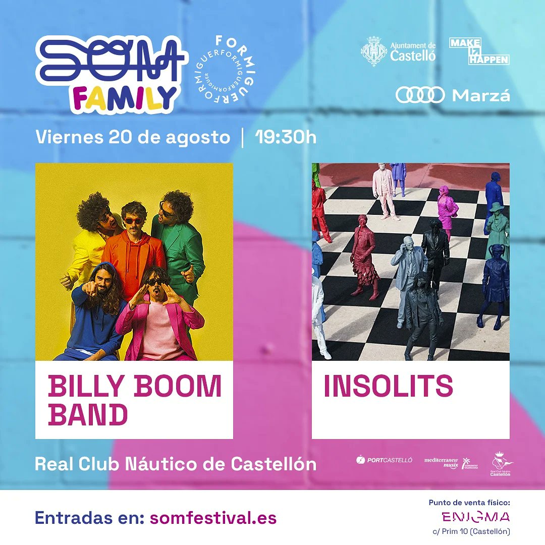 CastellonKids's tweet photo. 🌟SORTEO EXPRÉS para el concierto de esta tarde de la BILLY BOOM BAND en el Grau🌟

Puedes participar desde FB: https://t.co/UmLoJfVKw3

O desde Instagram: https://t.co/7BLtQ7mUgj

@BillyBoomBand @SOMFestival_ #Castellón #Castelló https://t.co/xqvBsNY2lp
