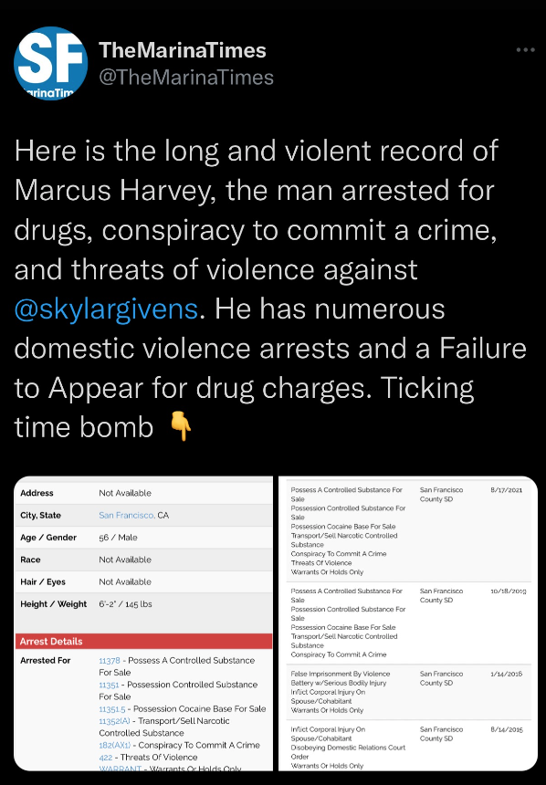 So @chesaboudin @londonbreed @sfpd can you tell me why this man has been out on the street with his long history of violent crimes? This man came after my son with a knife! The judge dismissed these charges against him for going after my son and his pregnant wife. 
