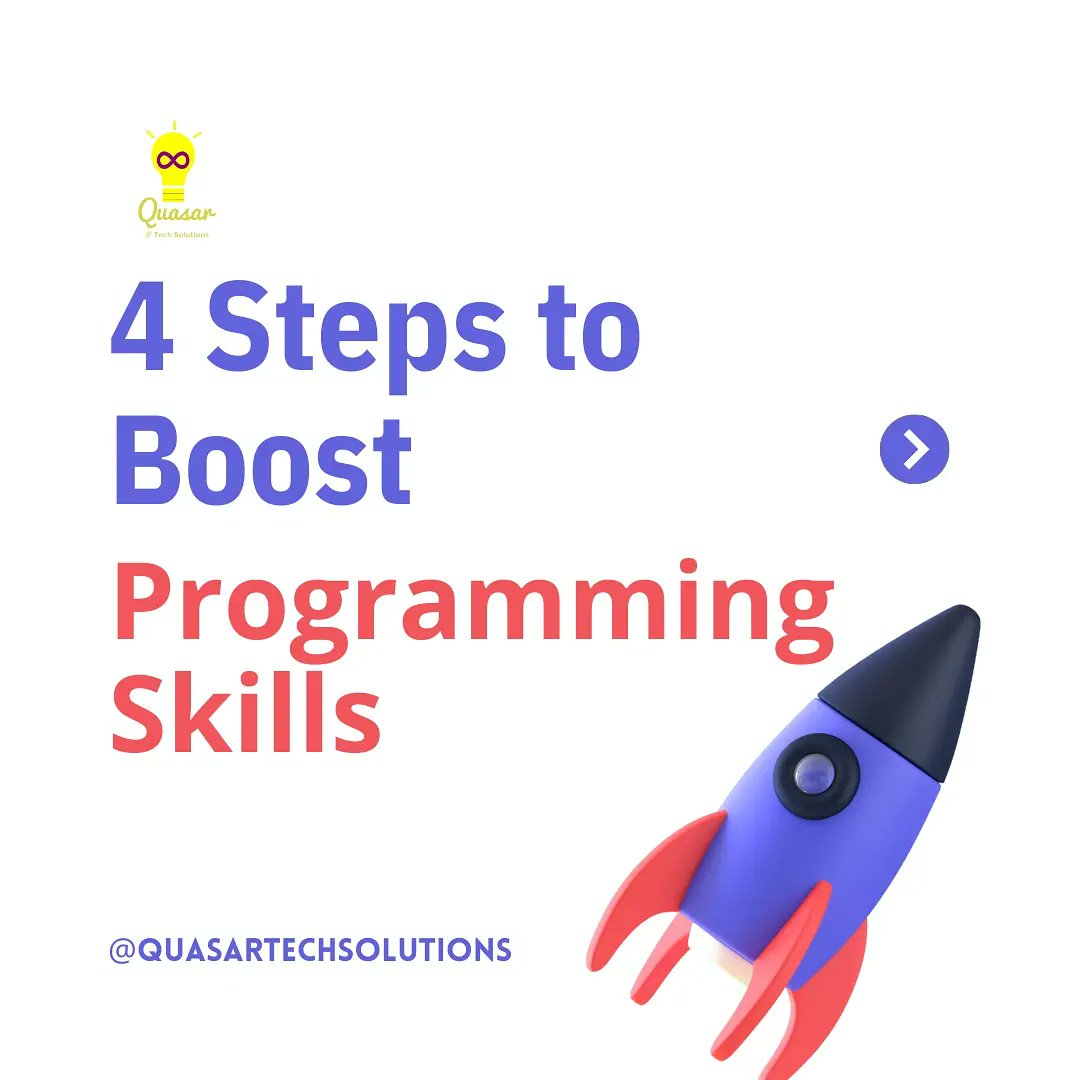 quasarcommunity's tweet image. Presenting our new technical post...

4 steps on how to boost your programming skills?.

If you like our content please share it with your friends.

#QuasarTechSolutions 
#Technicalpost
#programming
#python
#java
#datastructures
#algorithms
#students
#computer
#computerscience