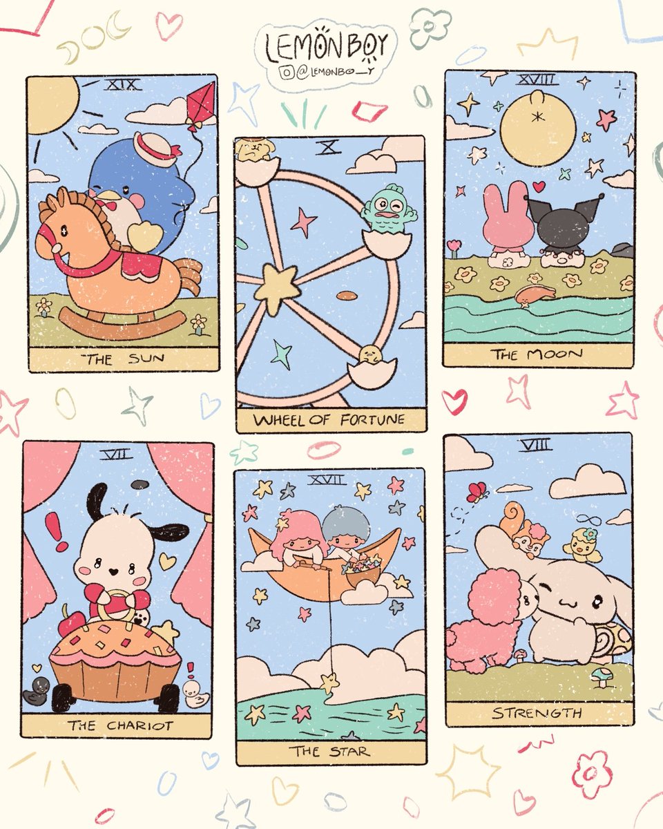 sanrio tarot cards (major arcana) Instagram: @ lemonbo_y 🍋