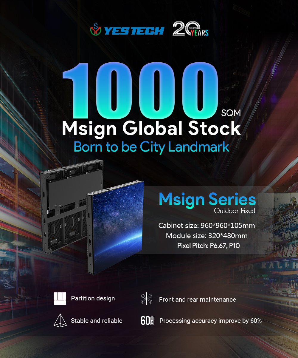 ✨3000sqm Stock for Sale✨
Whatever you are event planner or advertising agency, our products can meet your needs. YES TECH MG7S &amp; Msign series #leddisplayscreen can be used in many applications such as #stage, #sport events, #virtual studio and outdoor #advertising.