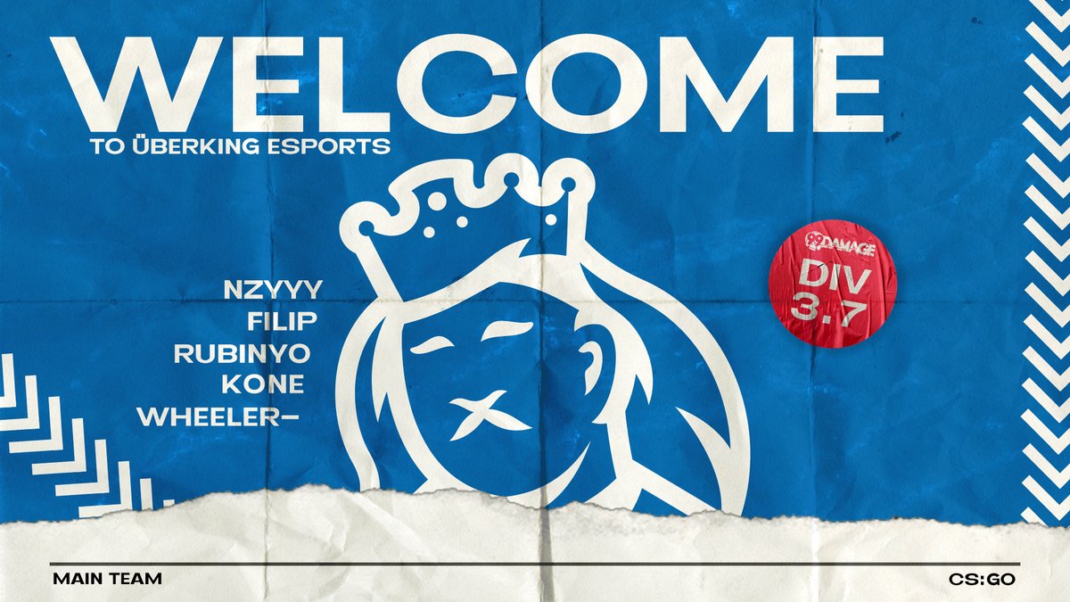 Welcome to Überking! Die Gerüchteküche um unser neues Team ist ja schon länger am brodeln und nun können wir endlich mehr dazu sagen: Willkommen im Team und auf eine gute Season! 👑

<a href="/NZyyyCS/">NZyyyCS</a> 
@FilipF64 
<a href="/RubinyoOO/">RubinyoOo</a> 
K0NE
<a href="/Wheeler_csgo/">Wheeler</a> 

#KingofKings <a href="/99DAMAGEde/">99Damage</a>