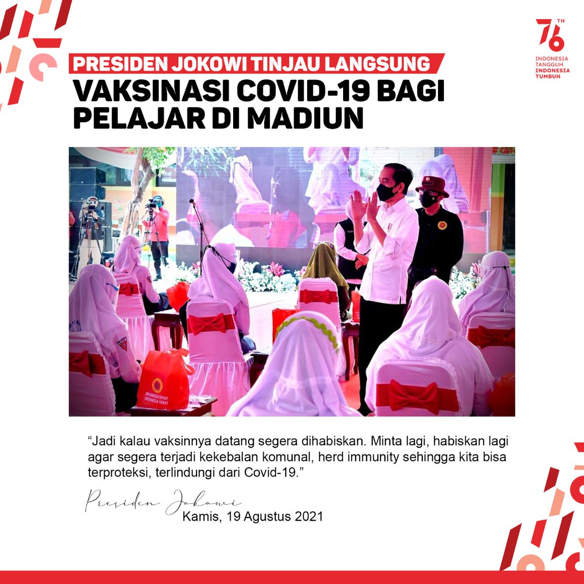 naypsha's tweet photo. presiden @jokowi meninjau langsung kegiatan vaksinasi Covid-19 bagi pelajar di Madiun

@Novitasari015 https://t.co/osSijmpPDM