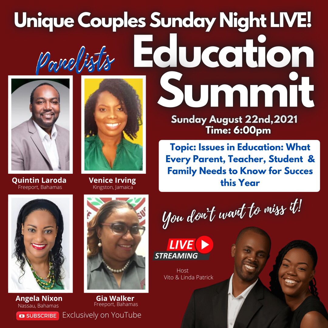 Unique_Couples's tweet photo. We are 2 days away from Issues in Education: What Every Parent/Teacher/Student/Family/Stakeholder Needs to Know for Success this Year.
Tune in on Sunday, August 22, 2021 at 6:00 PM EST as Gia Walker, Angela Nixon, Venice Irving, and Quintin Laroda join us.
#uc1more #issues https://t.co/SyzMrz66uU