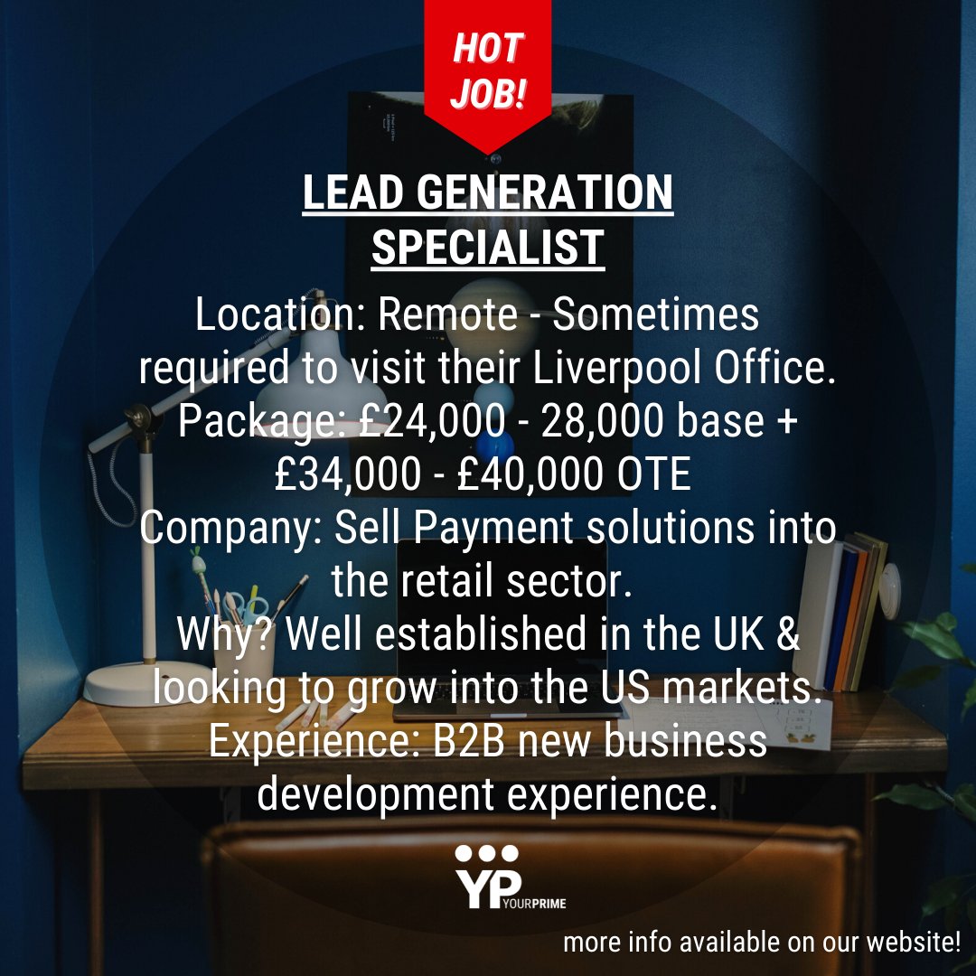 YourPrime Recruitment 🐝 on Twitter "💡LEAD GENERATION SPECIALIST💡