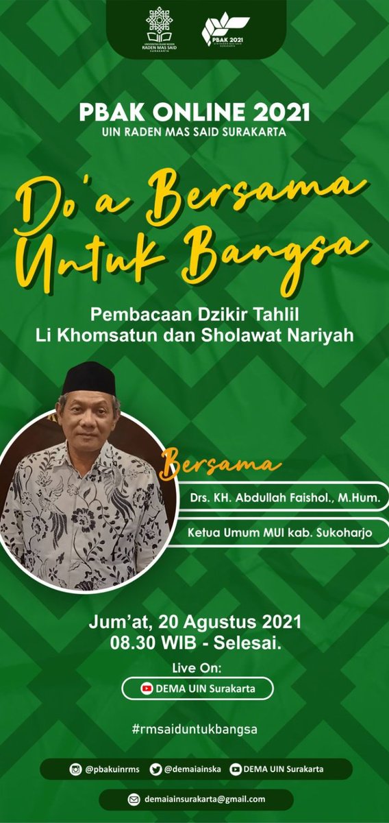 RISSAR84443914R's tweet photo. Manfaat bersholawat :
1. Di kabulkan doanya 
2. Di janjikan pahala berlipat. 
3. Di angkat derajatnya.
4. Di kumpulkan di surga bersama Nabi.
5. Mendapatkan syafaat Nabi.

#RMSAIDMUDAUNTUKBANGSA https://t.co/M3okX55tUz