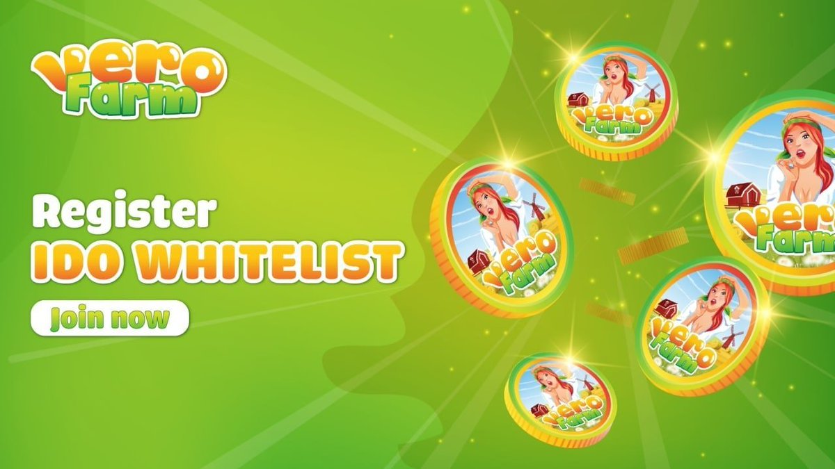 🔑OPENING!!! VERO FARM IDO WHITELIST CONTEST!
Time: From 8:00PM, August 20 to 8:00PM, September 5 (UTC +8)
Total Slots: 750 wallets
Purchasing limitation: FIXED CAP 1 BNB
Hardcap: 750 BNB
JOIN NOW bit.ly/3xW2eEJ