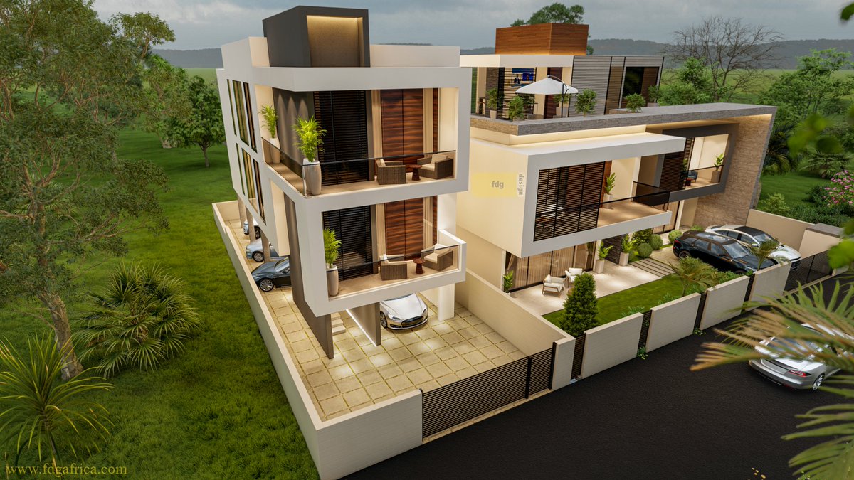 bigwijohn's tweet photo. Modern apartments,car parking on the ground floor and a villa with a large concrete sun shading device covering the balcony designed in #Pointnoire #congobrazaville @fdg_africa #kigali #Rwanda https://t.co/XYn6K42cSQ