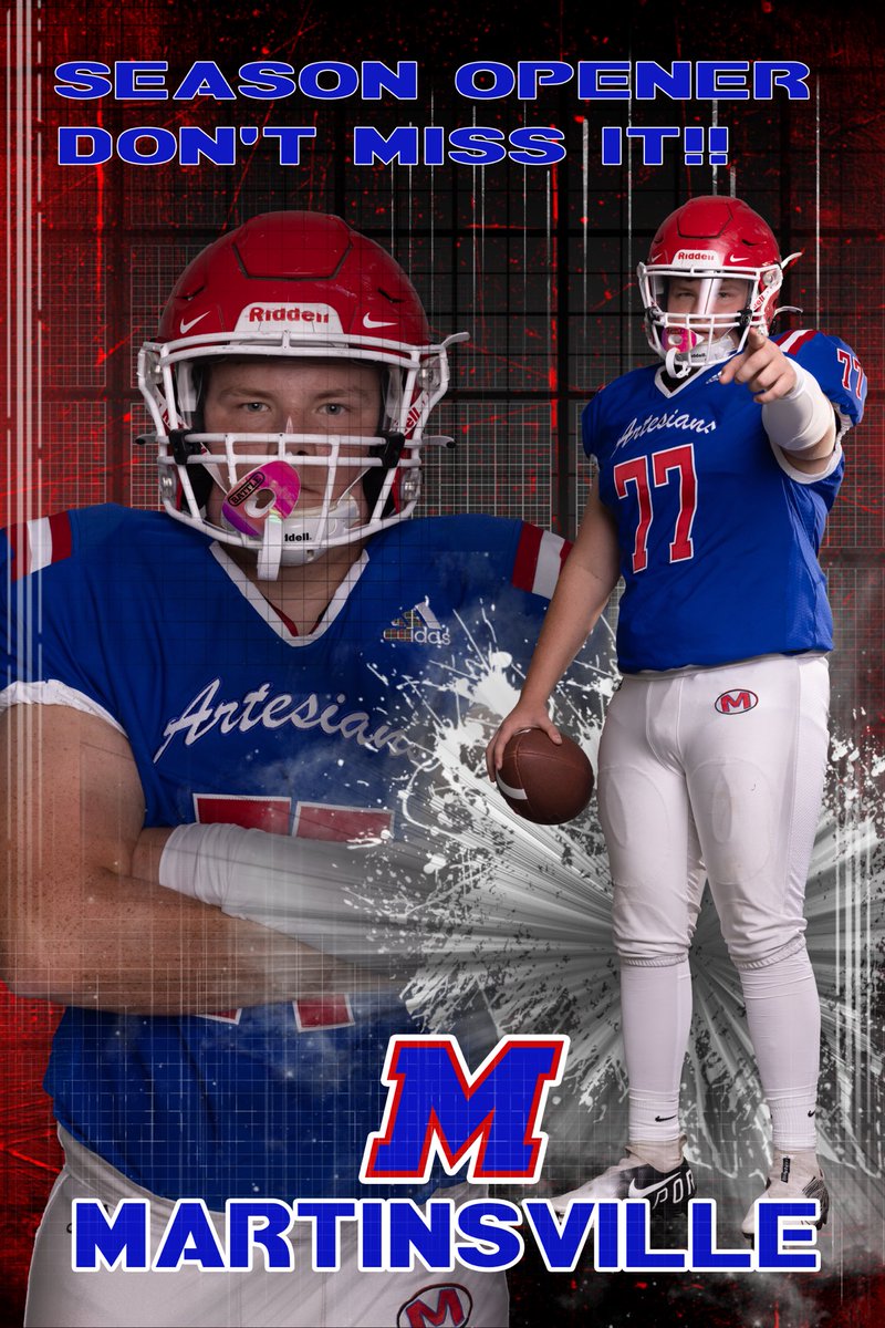 ArtesianNation's tweet photo. Artesian Kickoff Saturday at 12:00 pm; Halftime guests—1971, 1981 Teams and Coach Siderewicz ⁦@MSDMartinsville⁩ ⁦@AwesomeArties⁩ ⁦@redbluecrew⁩ https://t.co/X4mHZ1EQrf
