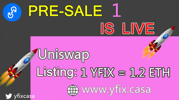 yfixcasa's tweet photo. Right now, YFIX Token pre-sale is officially
- Join YFIX token pre-sale https://t.co/KfulqTDjzm
GET 1YFIX FREE?
- Follow Twitter tag 3 friends https://t.co/1ab82zdCO2 https://t.co/5I1HDqCrvm