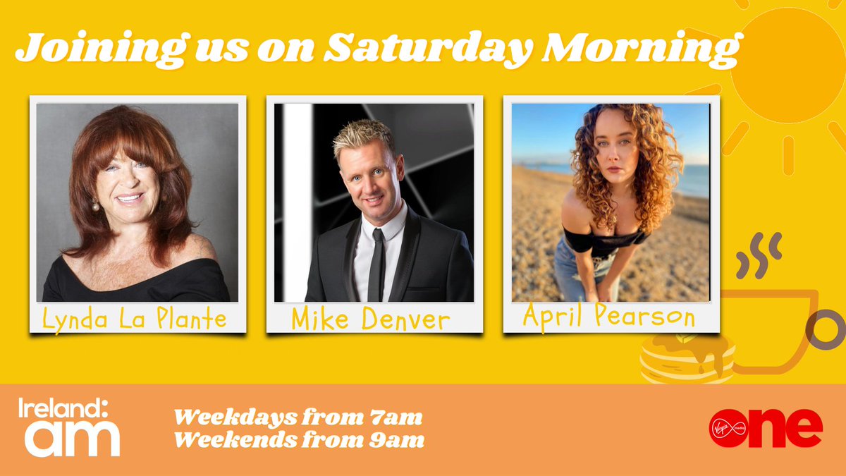 IrelandAMVMTV's tweet image. Coming up on Saturday’s Ireland AM:

📚Queen Of Crime Drama @LaPlanteLynda 

🎤Country music star @MikedenverMike &amp;amp; @LindaKeatingMKF @MarieKeating 

🎭Actor @_AprilPearson

We're back from 9! #IrlAM