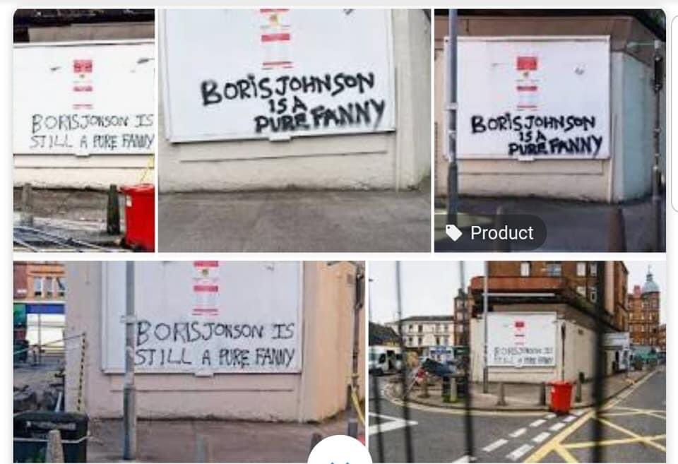 mistressofline's tweet photo. From the archives. This time last year Bawjaws was in Scotland on holiday. Only thing I did wrong was I slimmed him down. When I posted it someone shared this photo of graffiti in Partick. Wisnae me! #BorisSweptOutToSea #BorisInScotland #boris
#indyrefnow #Scotland https://t.co/pvpjm5FmAq