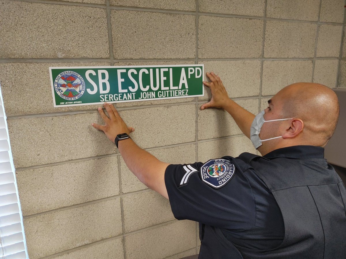 guttierez_john's tweet image. #Yesterday, I had a visit from two good public servants and friends. I was presented a street sign on behalf of our #DistrictPoliceTeam and #POAPresident &amp;amp; was extremely grateful. My man Aries found the right spot for it.#ThankYou everyone I am humbled!