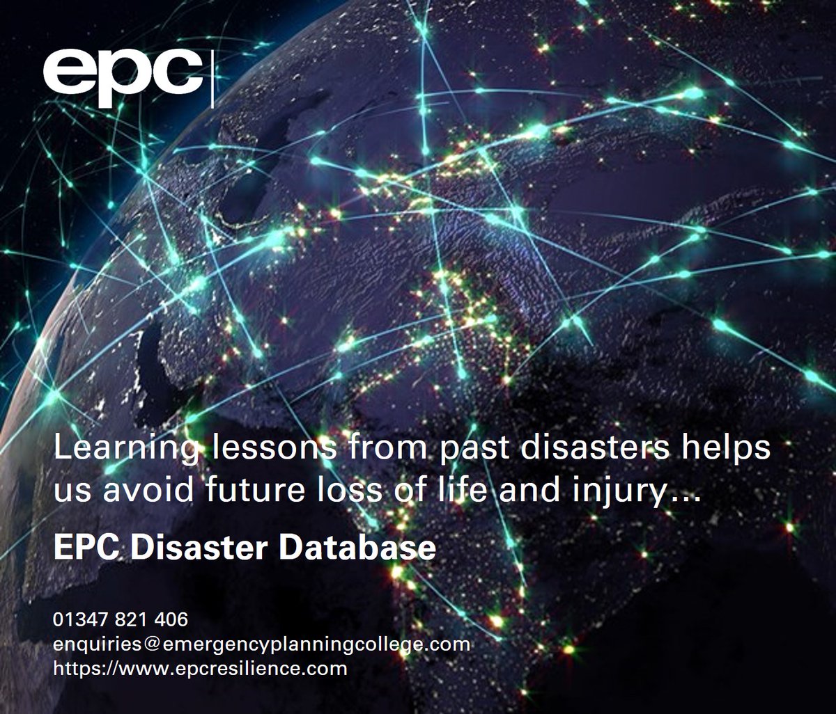 Our Disaster Database, is an interactive map that gives you details, resources, references and links which tell the stories of around 400 past disasters and emergencies.
Click the following link to access: epcresilience.com/disasters
#emergencymanagement #emergencymanagers #EPCollege
